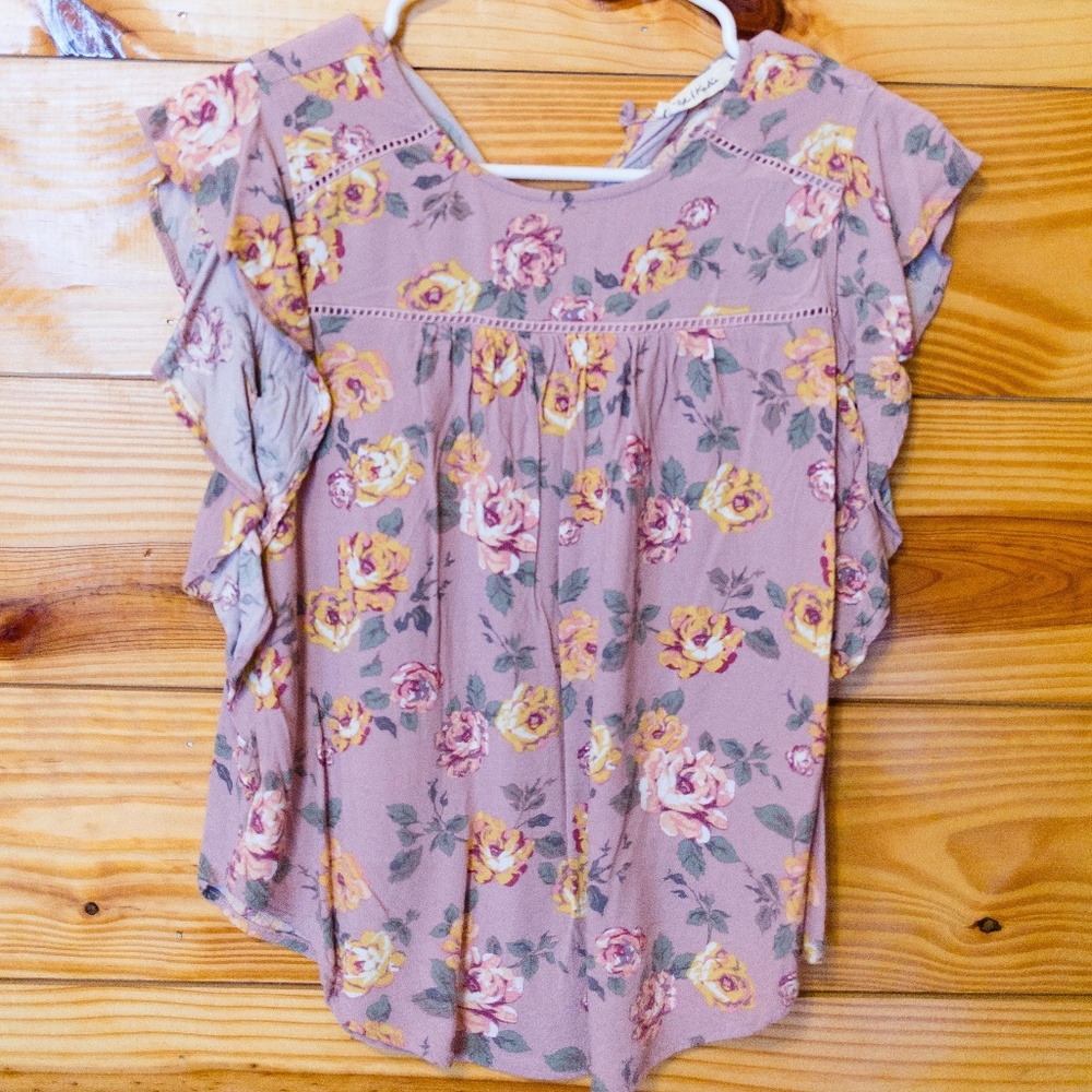 Chloe & Katie Pink Floral Blouse